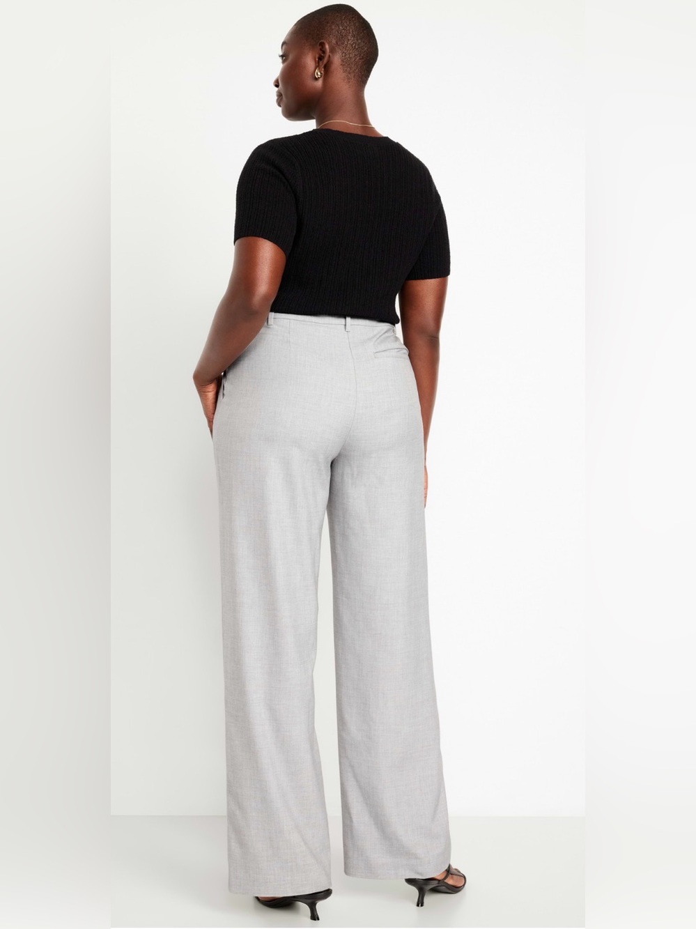 Old Navy Taylor Light Gray Wide-Leg Trousers- Like New